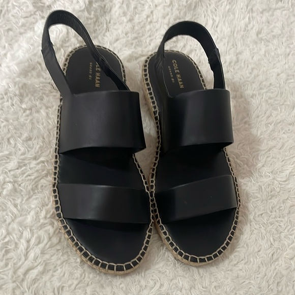 Cole Haan Black Sandals with Gold Accents - Picture 11 of 14